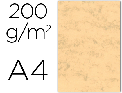 100h. cartulina marmoleada A4 200g/m² ocre